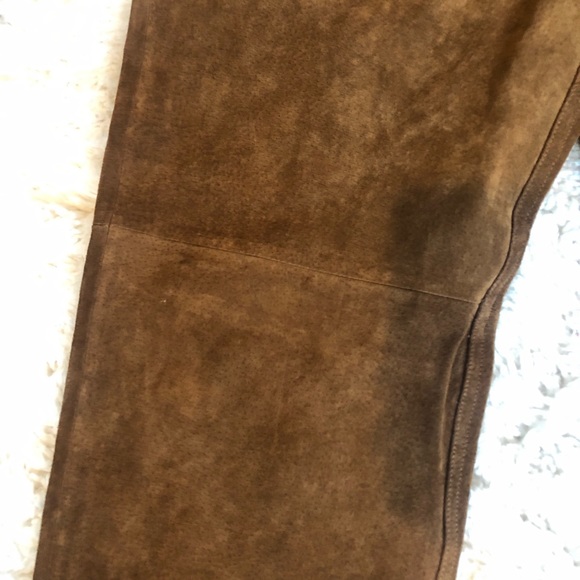 90s Vintage Genuine Leather Pants High Waisted - Picture 4 of 8